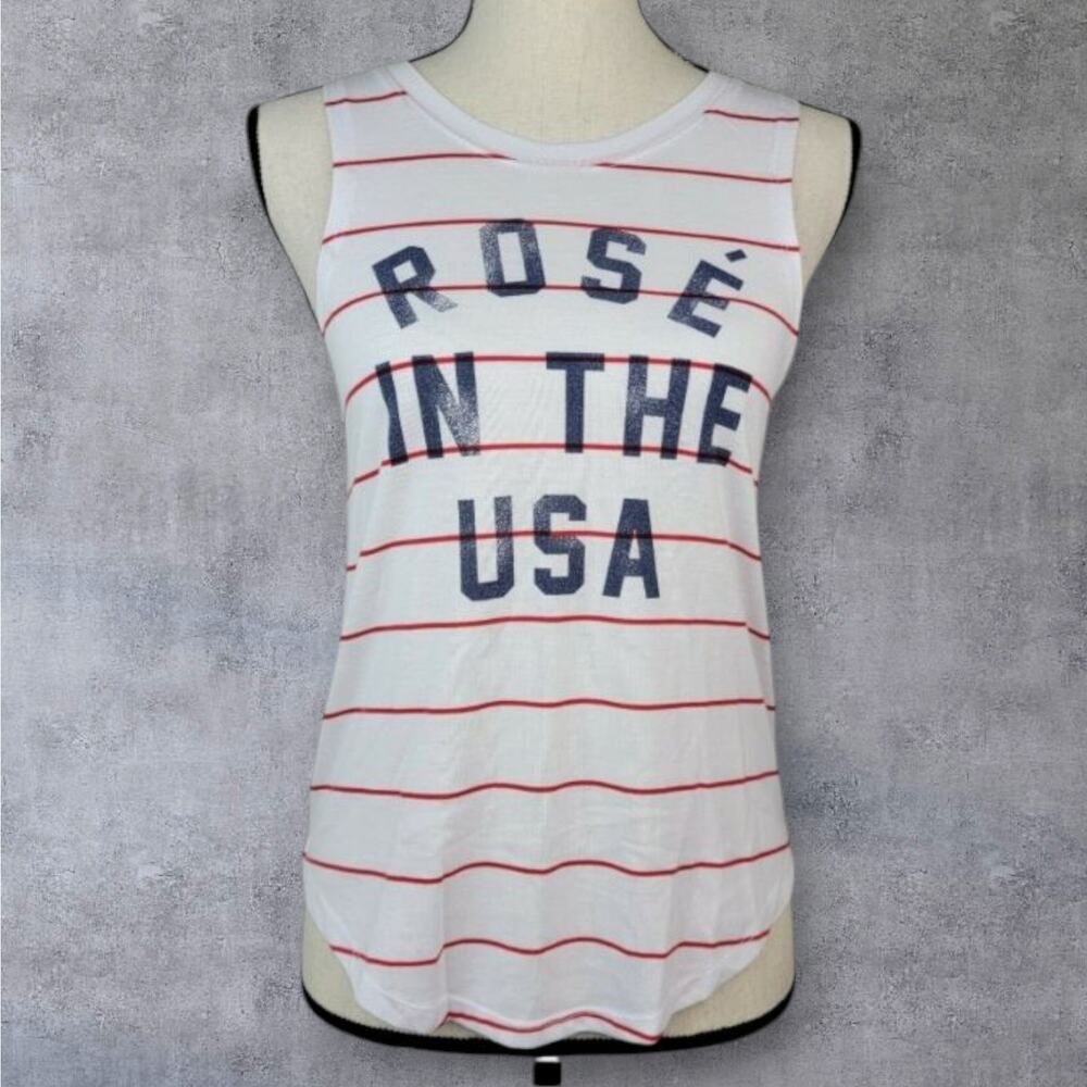 Grayson Threads Rose in the USA Tank‎ Top Womens Sz XS Patriotic 4th of July